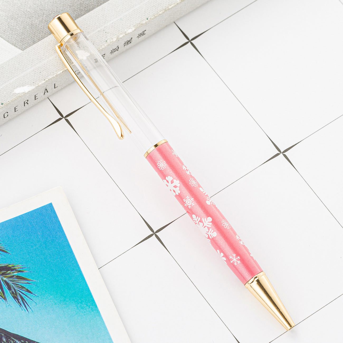 Wholesale DIY Crystal Oil Filled Empty Tube Pen Metal Ballpoint Pen